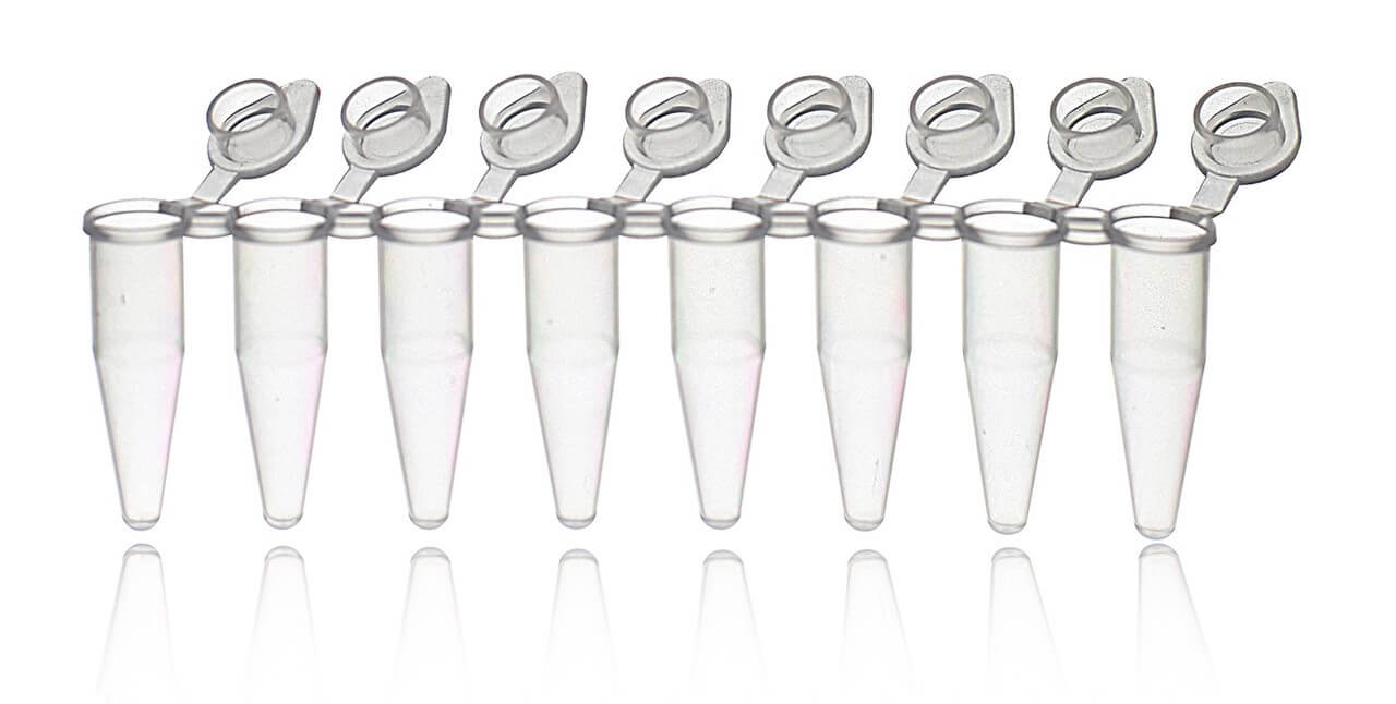 LabQ 8-Strip PCR Tubes with Individually Attached Caps